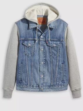LEVI DENIM HYBRID HOODIE TRUCKER JACKET